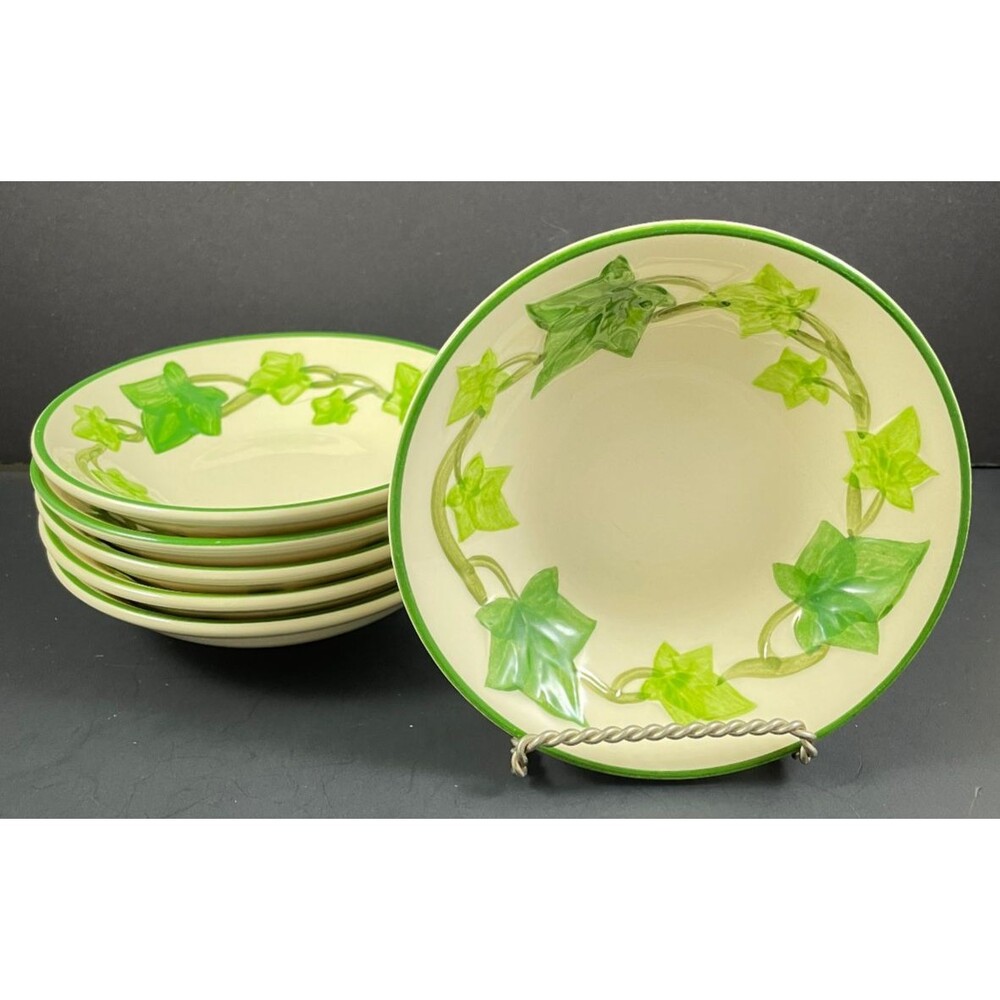 Franciscan Ivy Dessert Berry Bowls 5.25” Set of 6 Vintage Green